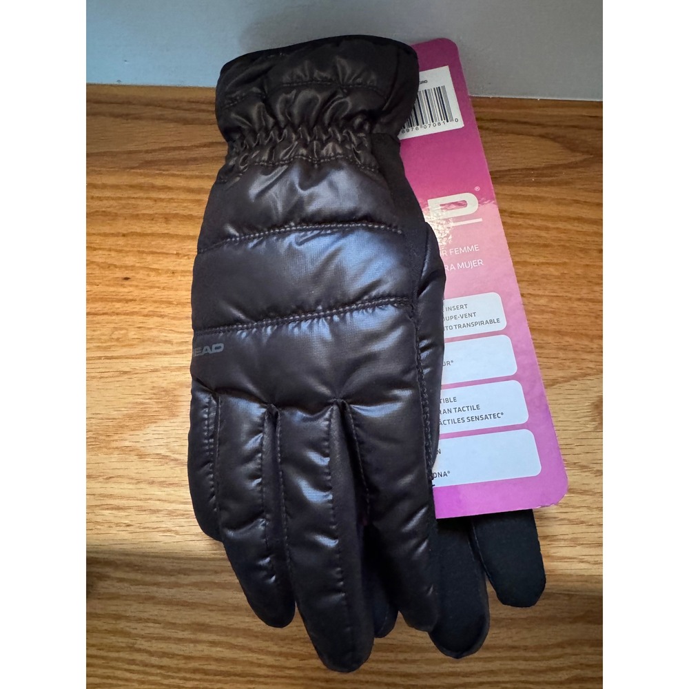 HEAD Women's Waterproof Hybrid Gloves Black Size Medium NWT Insulated Activewear